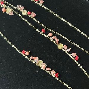 Lia Sophia 32” gold plated rhodium necklace with multiple colored beads